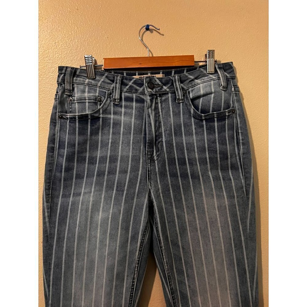 Women's Rock & Roll Denim High Rise Extra Stretch Striped Trouser Jeans Size 29 - Picture 2 of 6